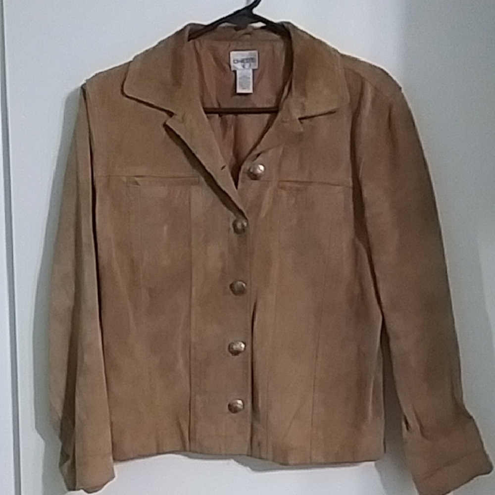 Chico's Tan Suede Jacket Size 1